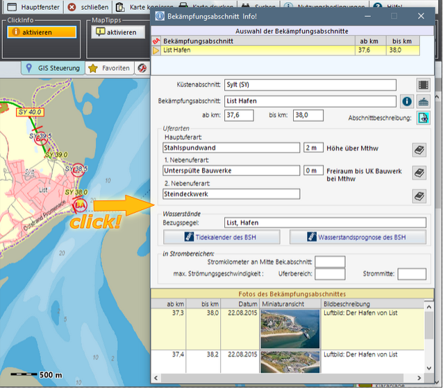 Screenshot of GIS and Database